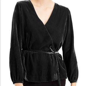 JCREW Faux Wrap Velvet Top